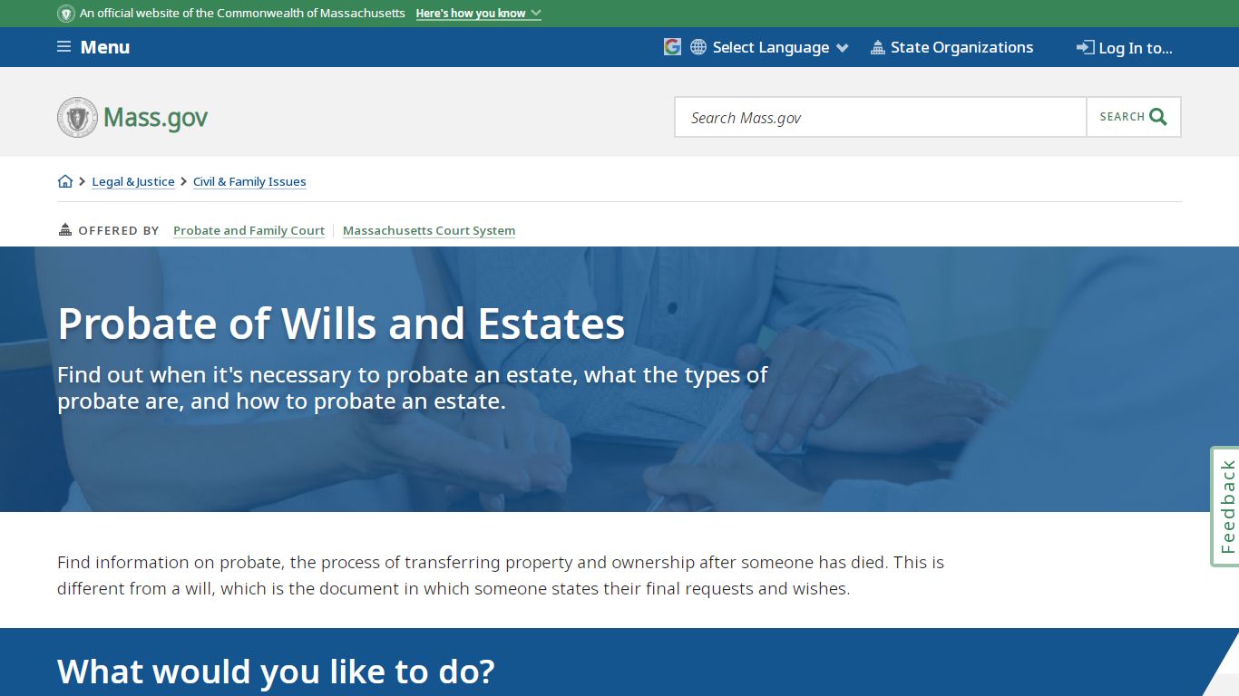 Probate of Wills and Estates | Mass.gov